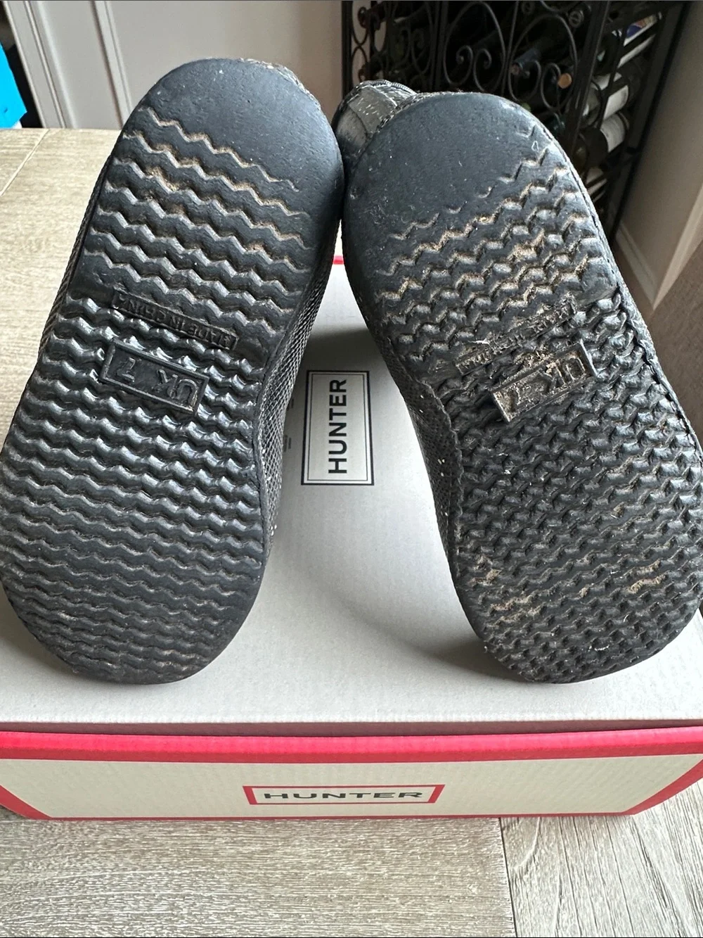 Hunter Kids Black with White Speckle Rain Boots